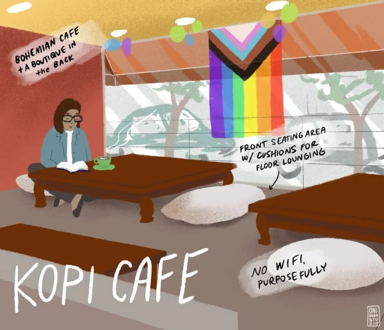 The floor-cushion comfort of Kopi Cafe