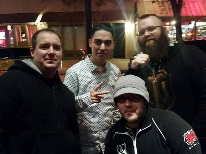 Cody Aebischer (left), Blake Swarnes (right) and Chad meeting Trick2g, a popular League streamer