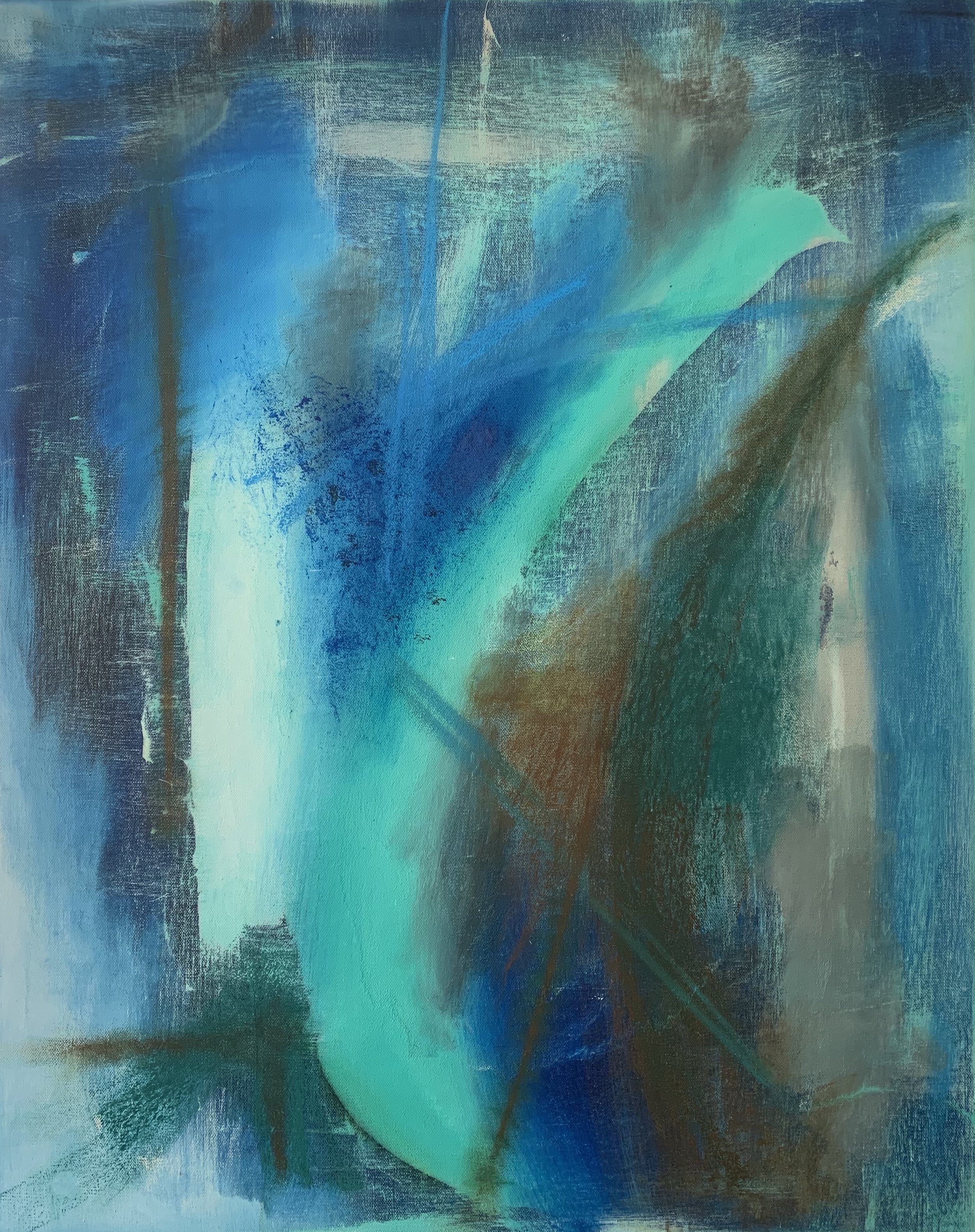 Aether No. 1 / 24” x 40” Acrylic, Charcoal, Oil Pastels on Canvas / Available