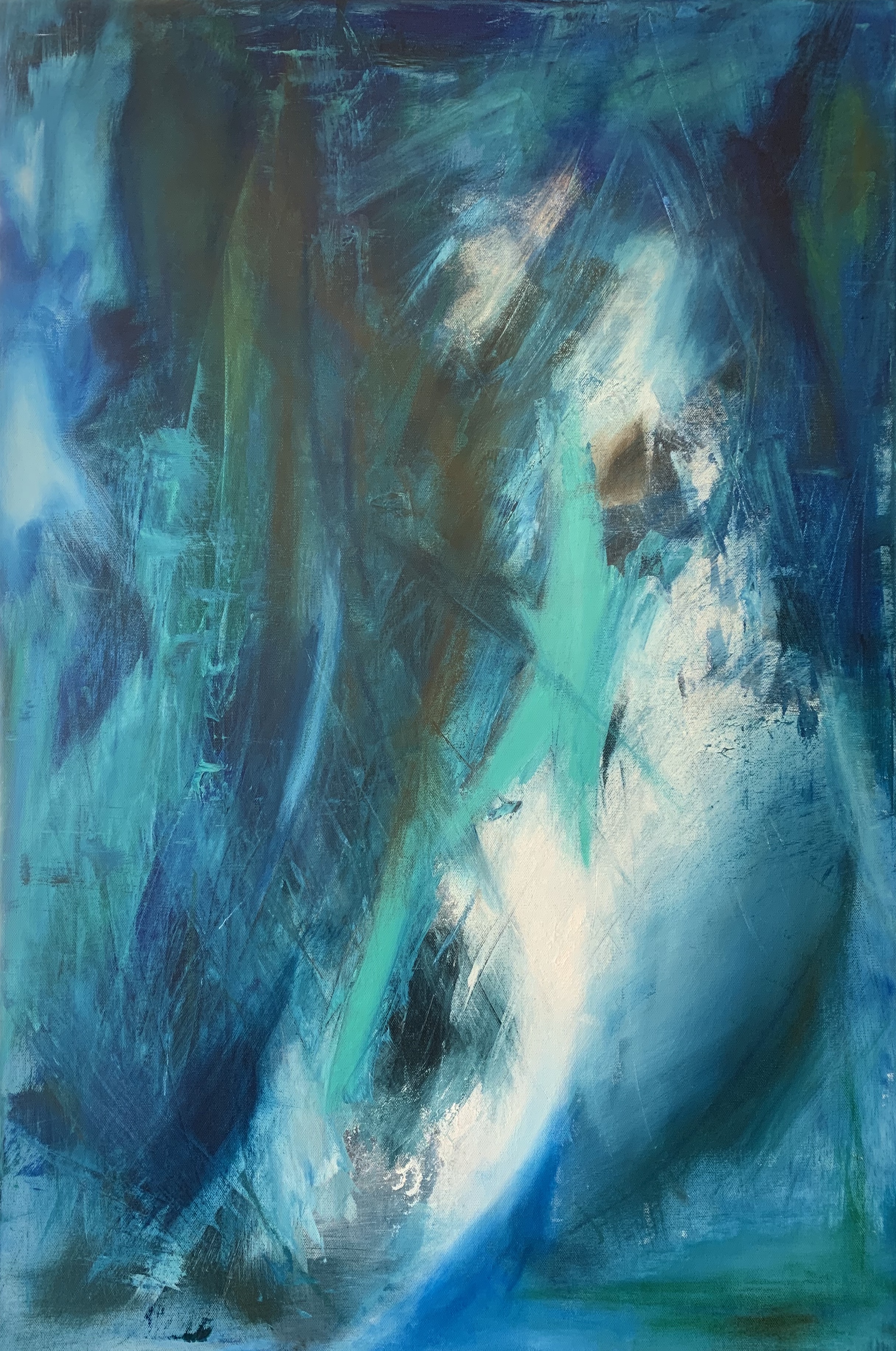 Aether No. 2 / 24” x 36” Acrylic, Oil Pastels on Canvas / Available