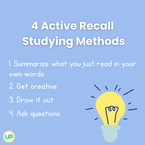 Active recall study techniques for effective studying