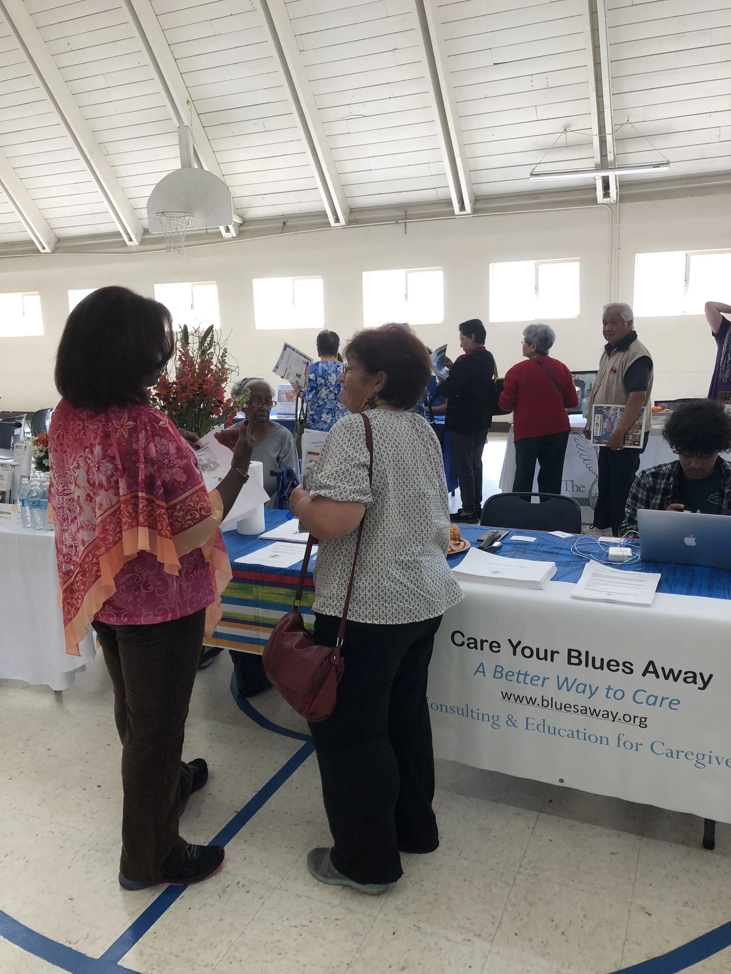 Co Founder Teri Shepherd speaking with Memory Fair guest about the importance of Healthy Habits for Caregivers.
