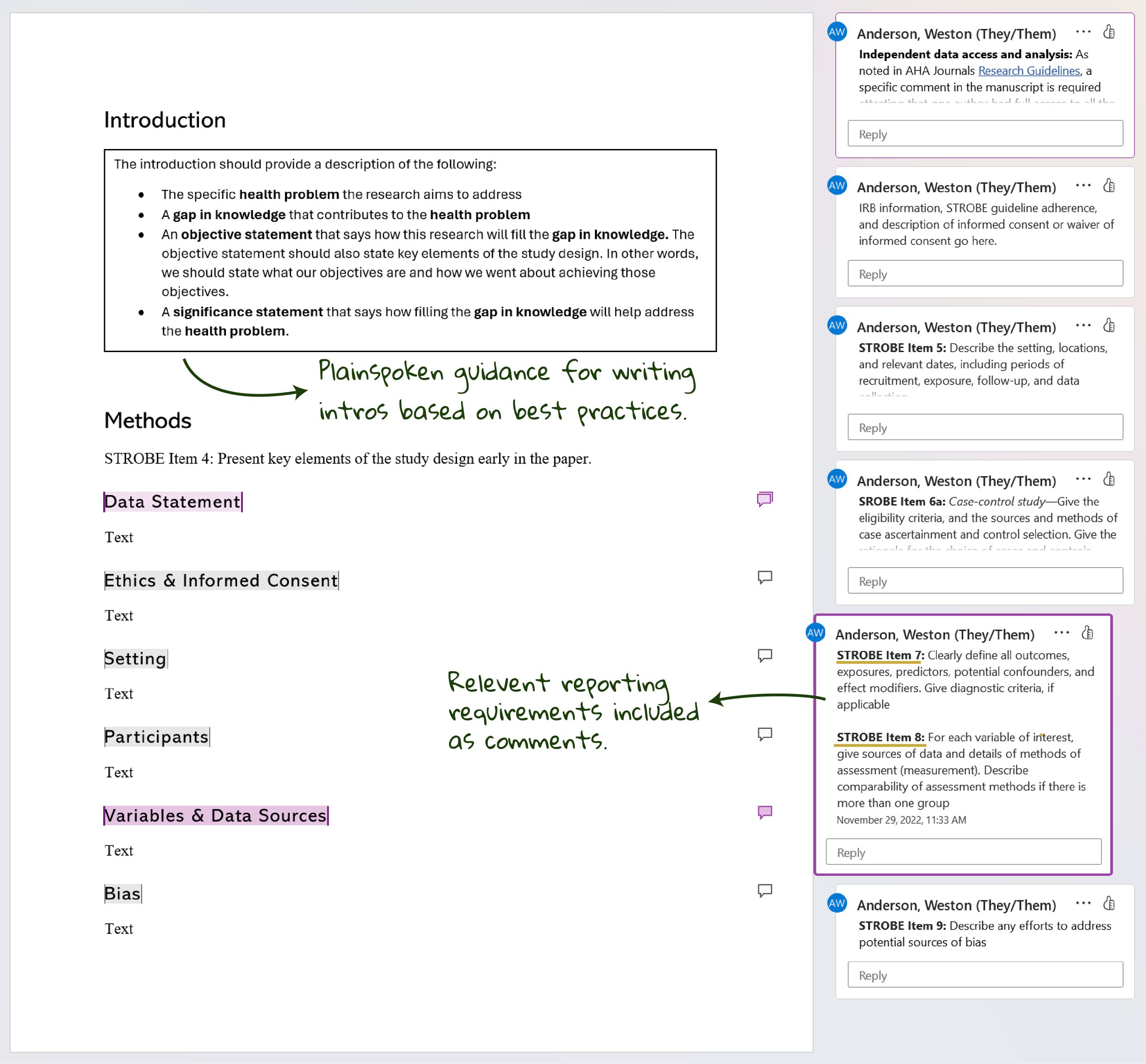 A screenshot of a document page with a handwritten note and annotations.