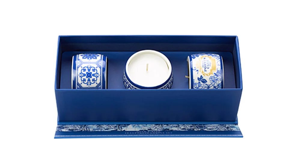 Gold &amp; Blue | Tea Light Candle Gift Set