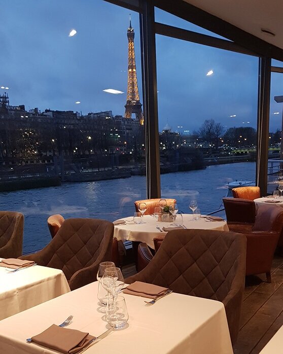 Furniture fit-out for the Bateaux-Mouches restaurant-boats in Paris, by Casamia Interior