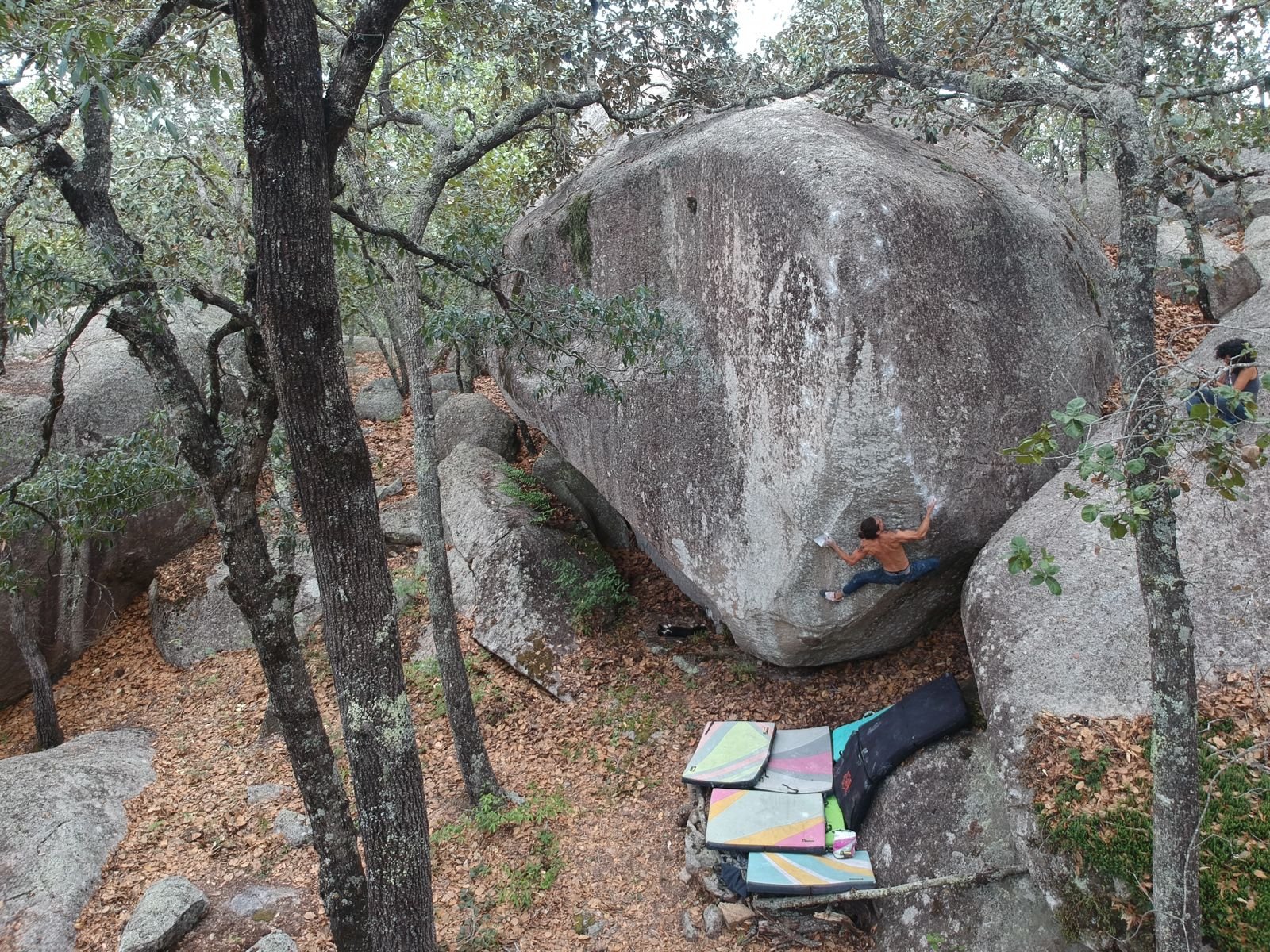 Bouldering in the winter with perfect temps.
