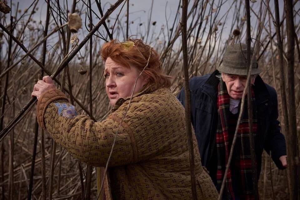 Detective Hanson (Marianne Mörck) and Detective Persson (Kryddan Peterson) Photo Peo Olsson. Tiny Lumberjack copyright.