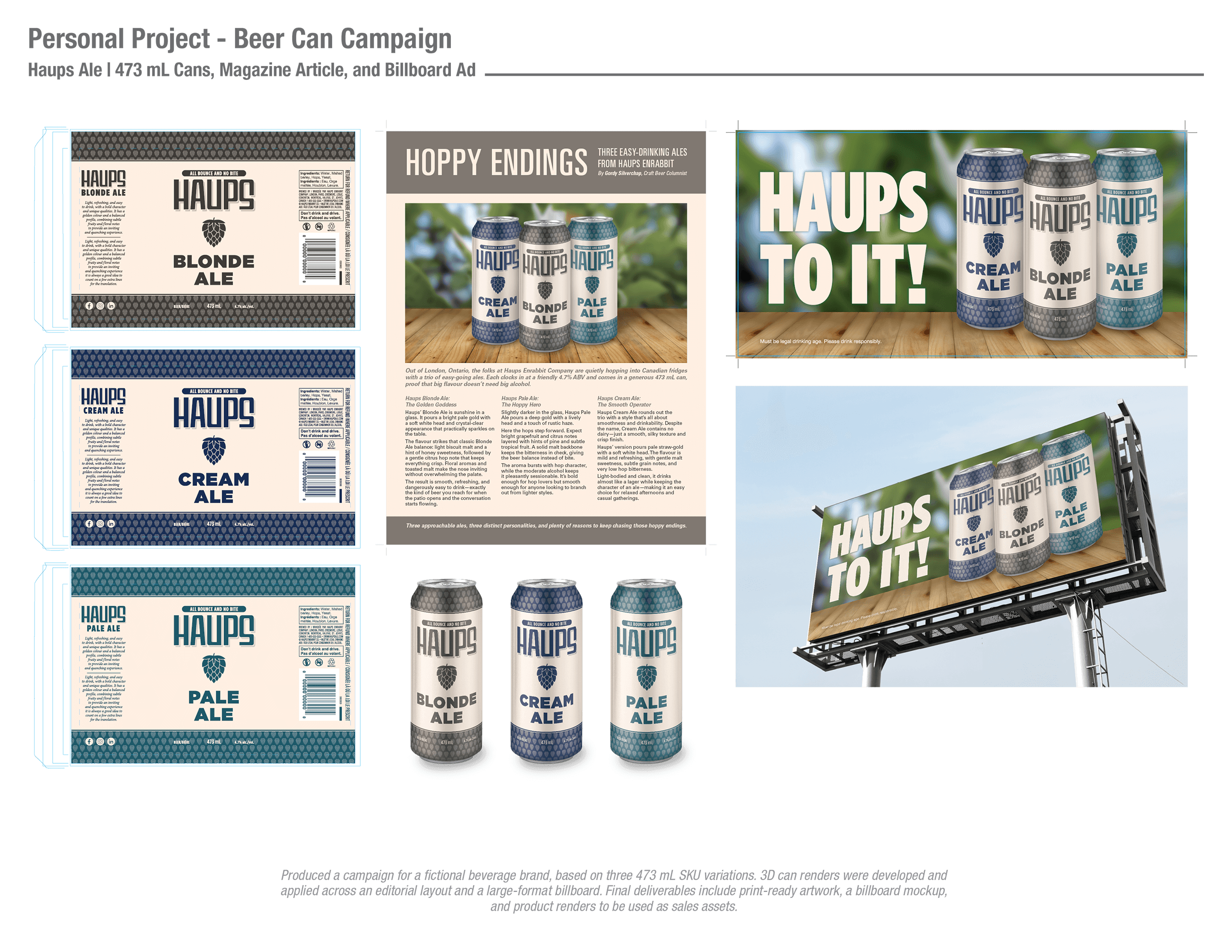 Personal Project - Haups Ale - Beer Can Campaign