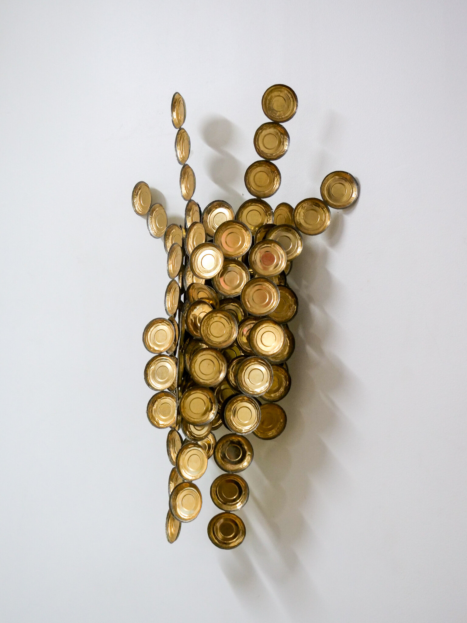    Cymbalics 0III (Time)  , 2020   Dimensions : 82 x 47 x 24 cm   Steel, electronics soldering tin, magnets   