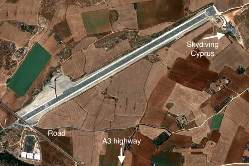 Map of the Skydiving Cyprus site.