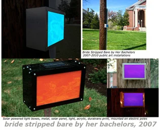 bride stripped bare by her bachelors, 2007, solar powered light box