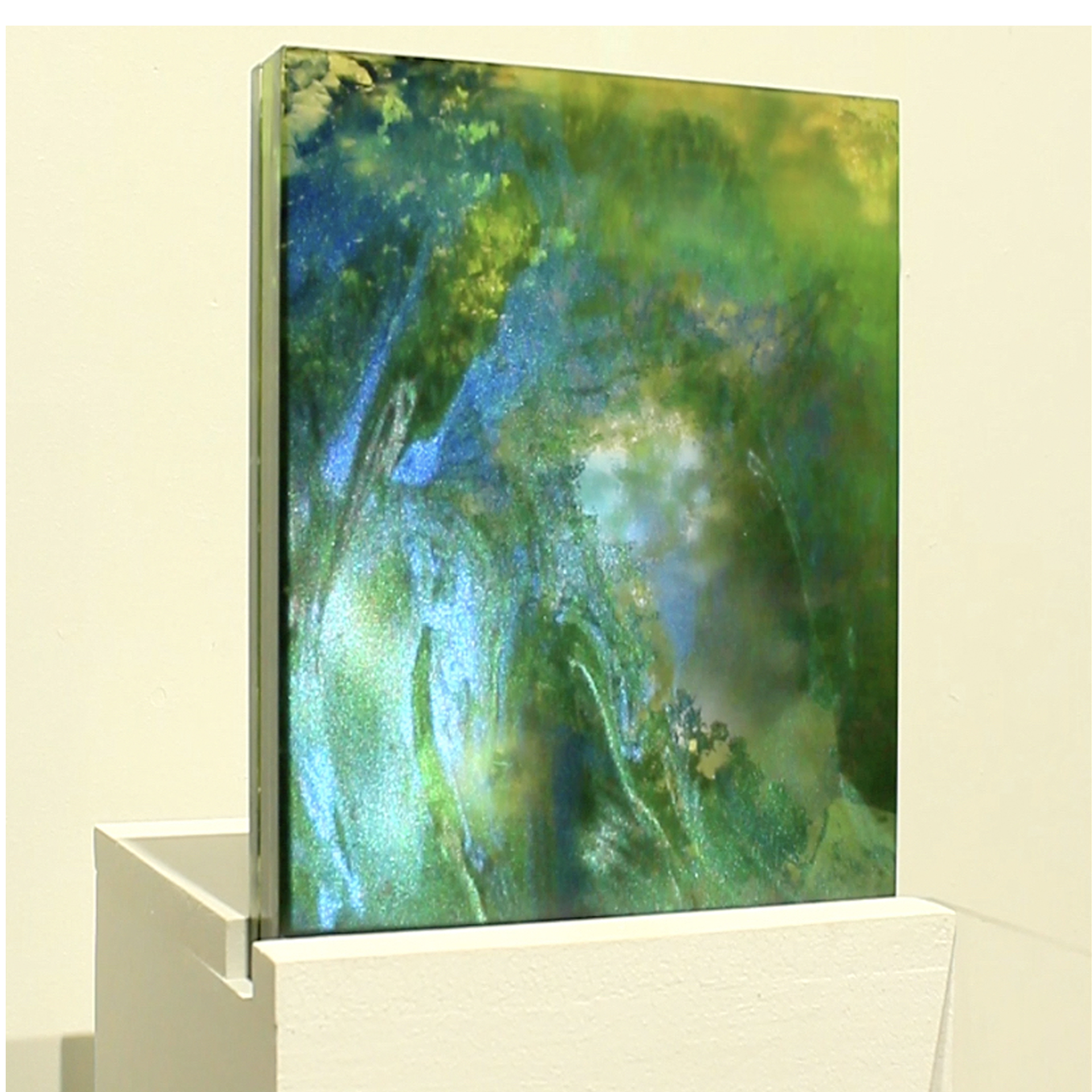 Shift, 2021,  video projection installation onto plexiglass