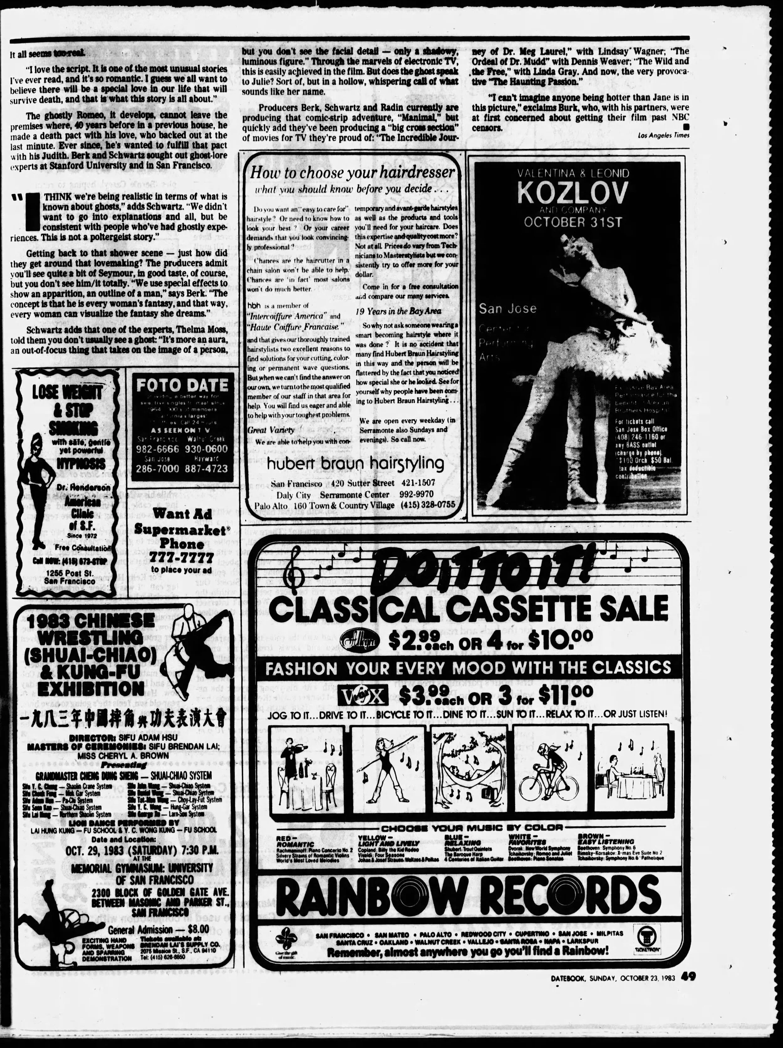 Full page, The San Francisco Examiner, Oct 23, 1983
