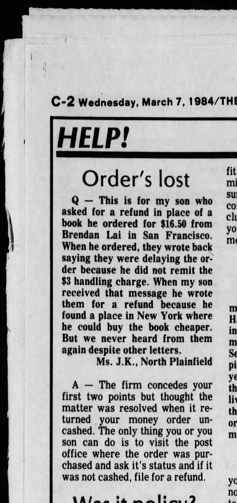 Detail, The Courier News, Mar 7, 1984