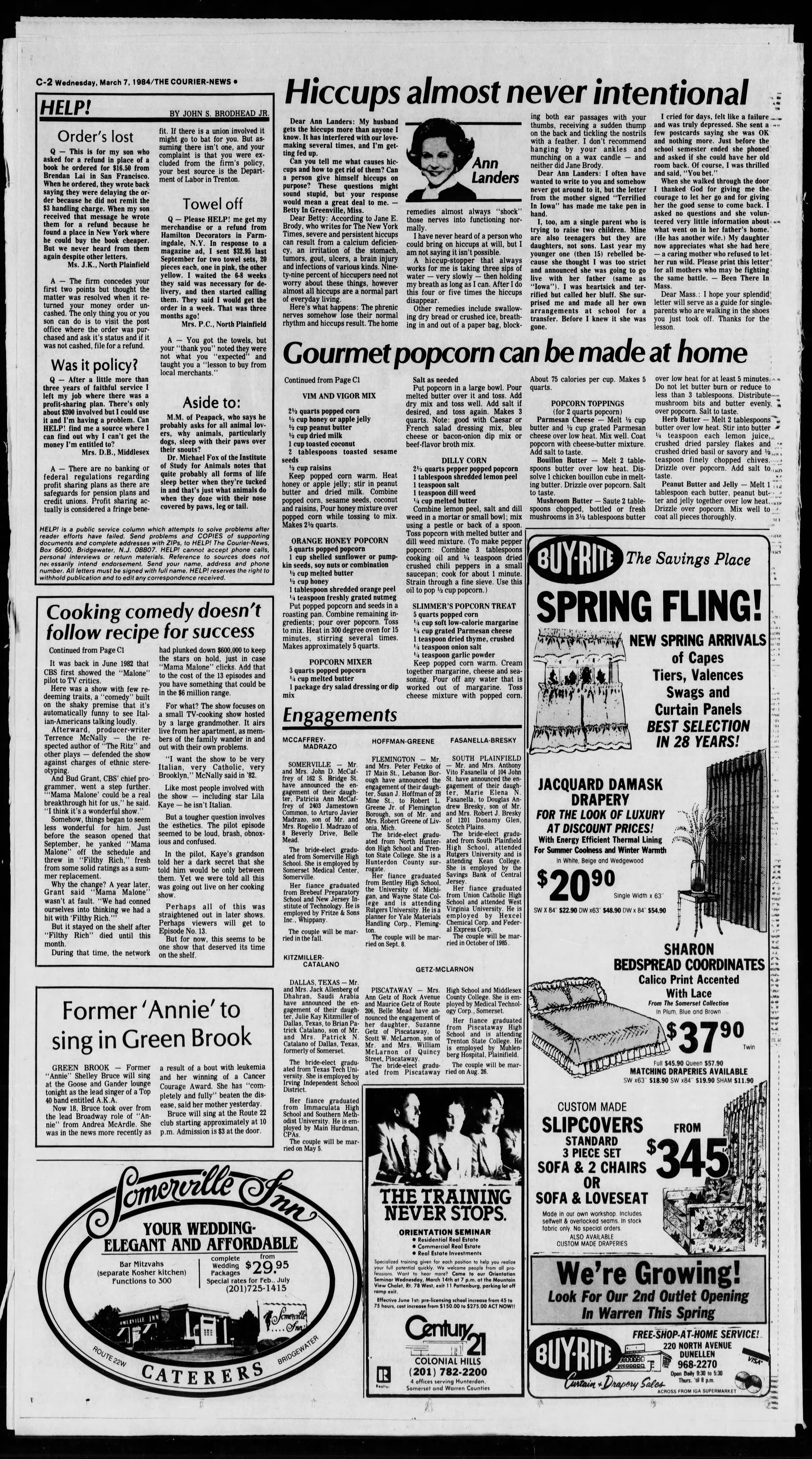 Full page, The Courier News, Mar 7, 1984