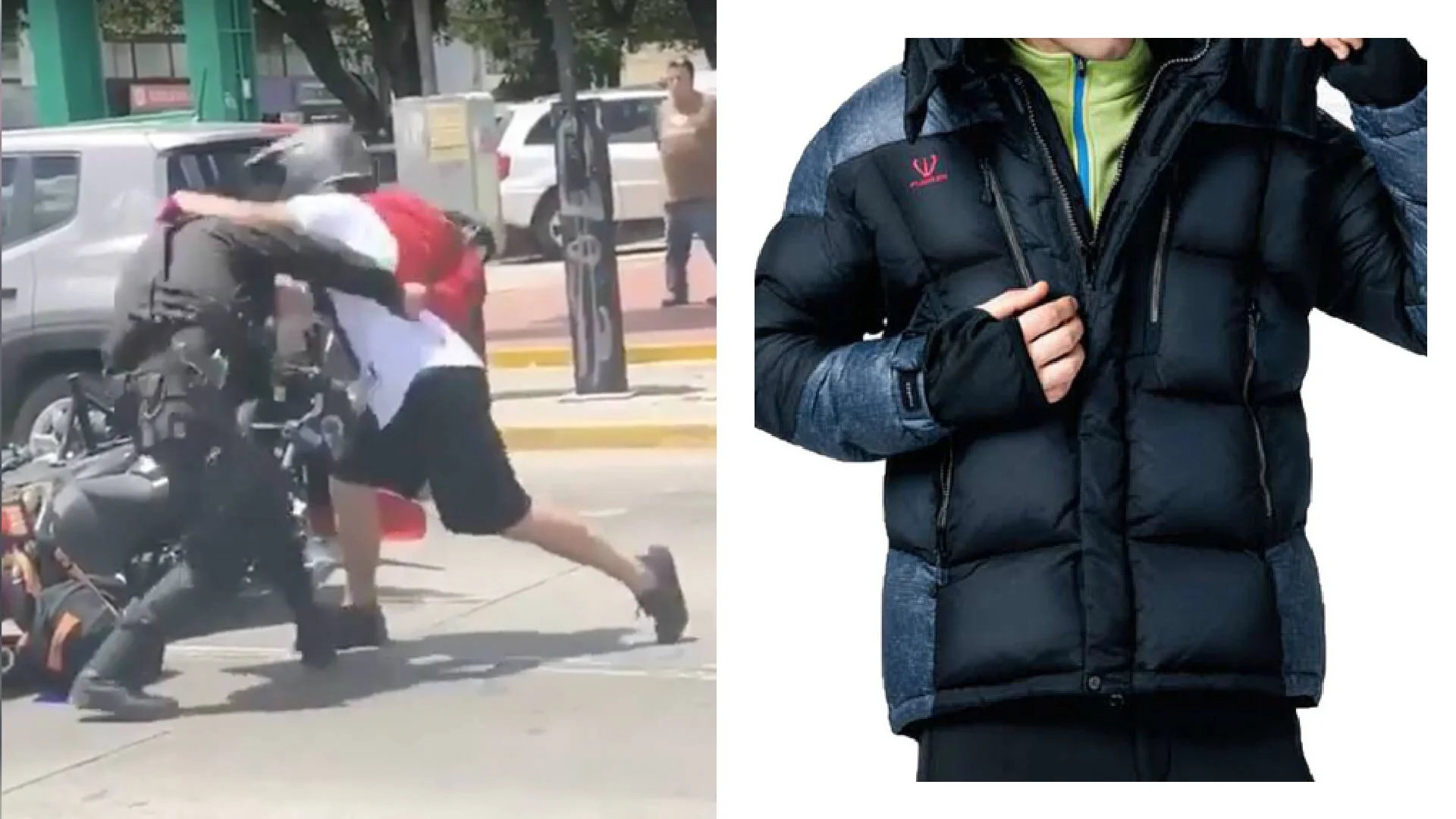 Left: A physical altercation between a motorcyclist and a police officer; both wear modern armor protecting targets espoused in the 8 Hits/8 No Hits. Right: Winter layers of clothing are potentially dense enough to mitigate strikes. [Photo Credits: …