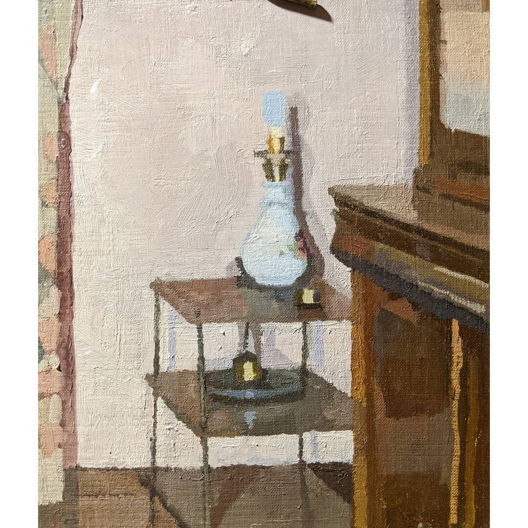 'Lamp' Oil on mounted linen, 9&quot; x 12&quot;