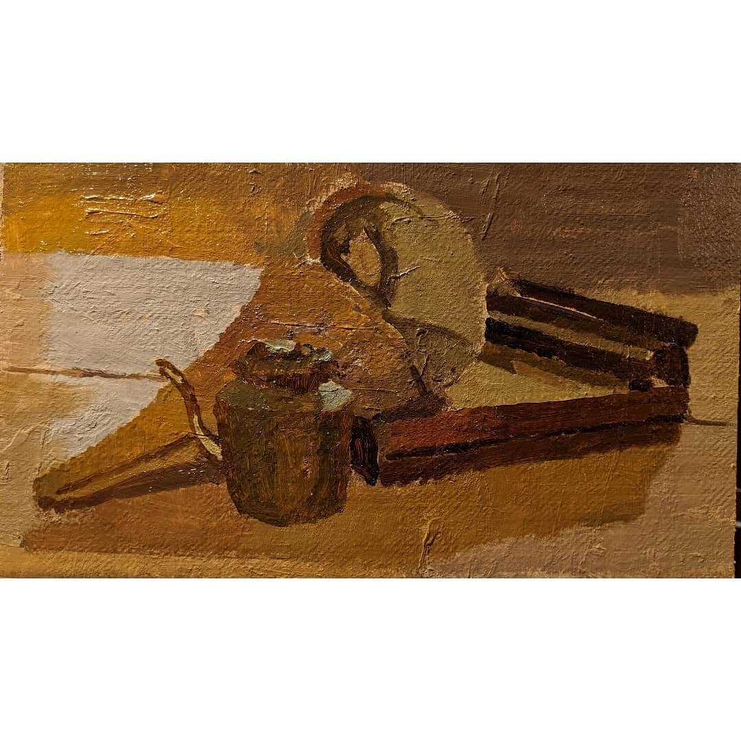 A more recent demo for a still life painting class. 

Oil on mounted linen, 6&quot; x 12&quot;