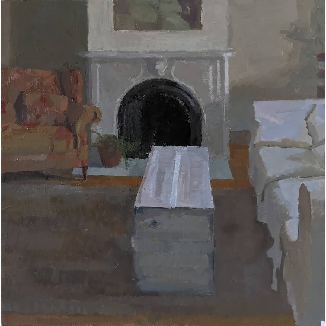 'The Fireplace' Oil on Linen, 18&quot; x 18&quot;