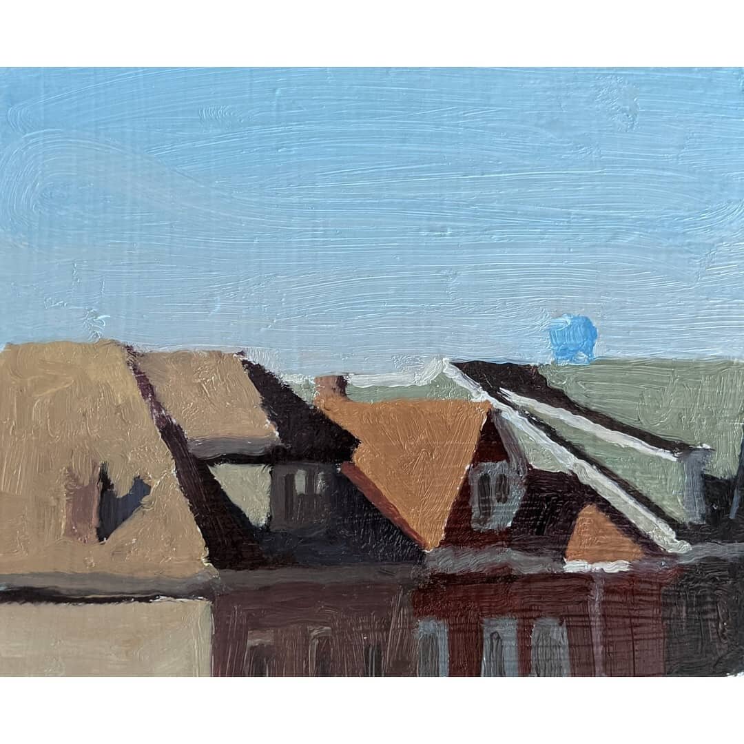 One more view from that same window. Tiny little painting. Oil on panel, about 3&quot; x 4&quot;