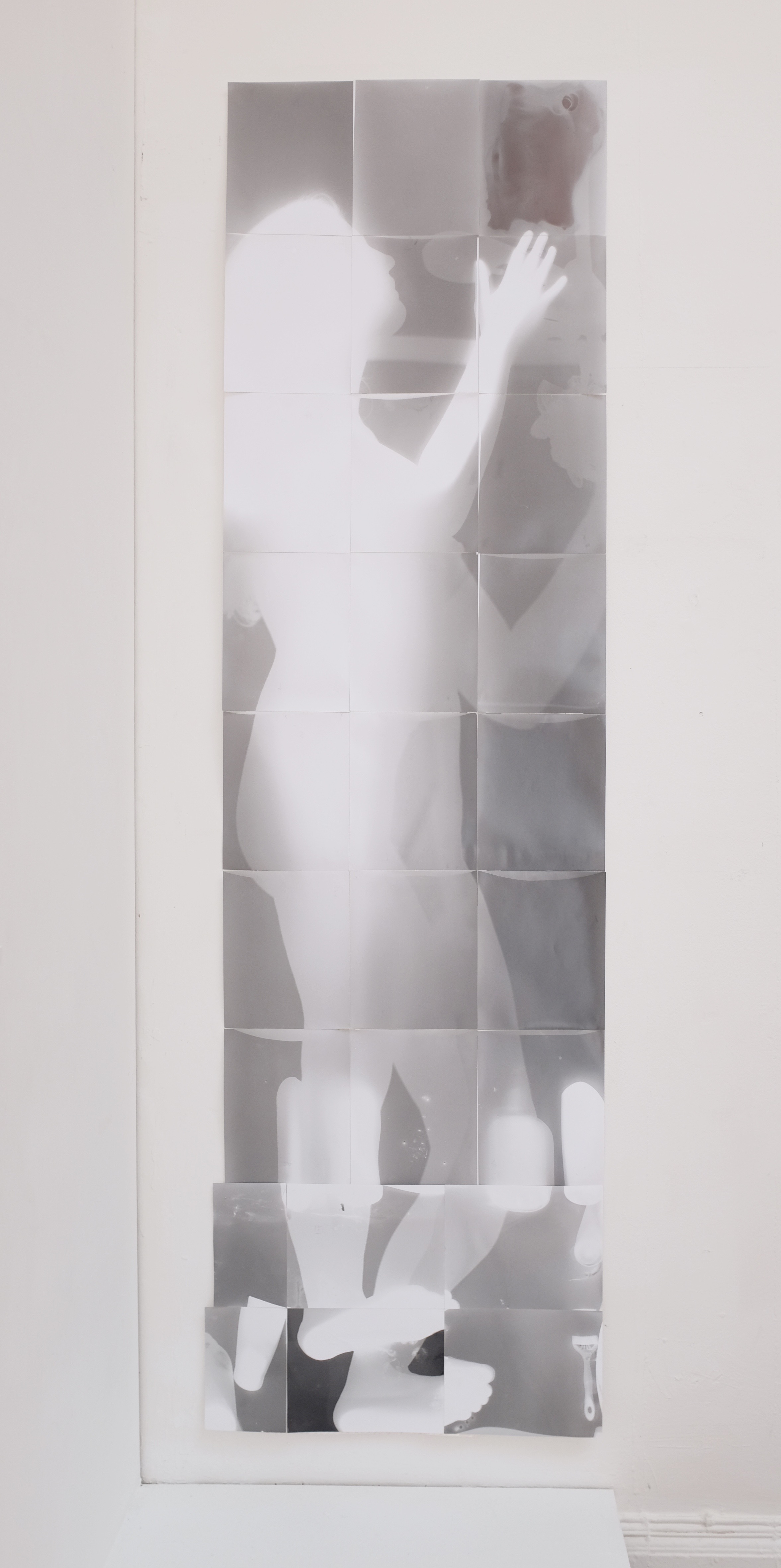  Photogram 7ft approx, resin paper tiled, made entirely in the bathroom darkroom 