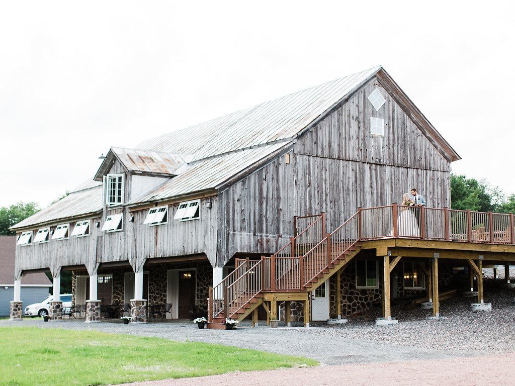 Front view of the wedding barn