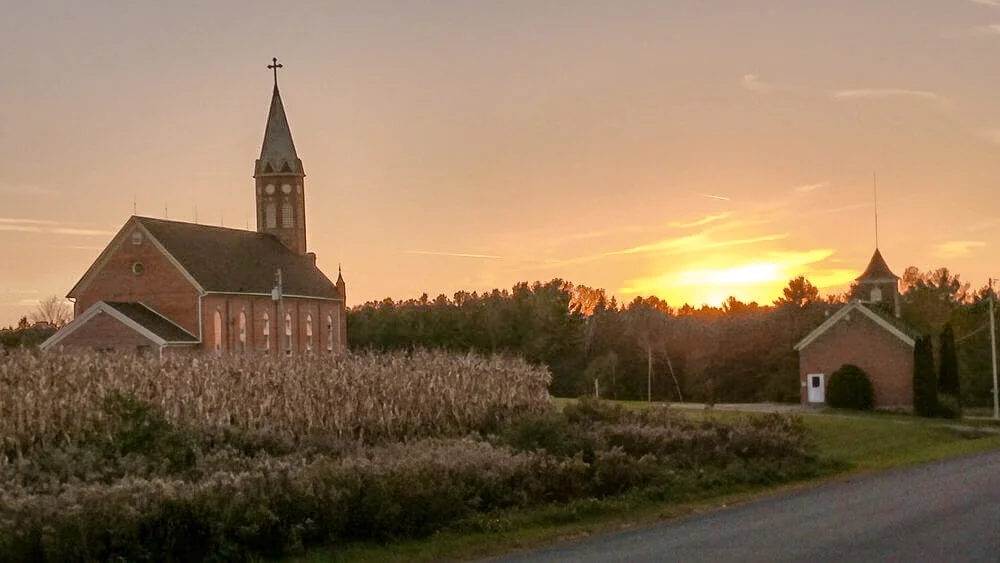 Sunset view of the church