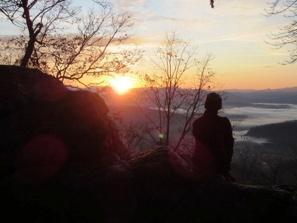 Watching the sunrise in Tennessee (near Fontana Dam).