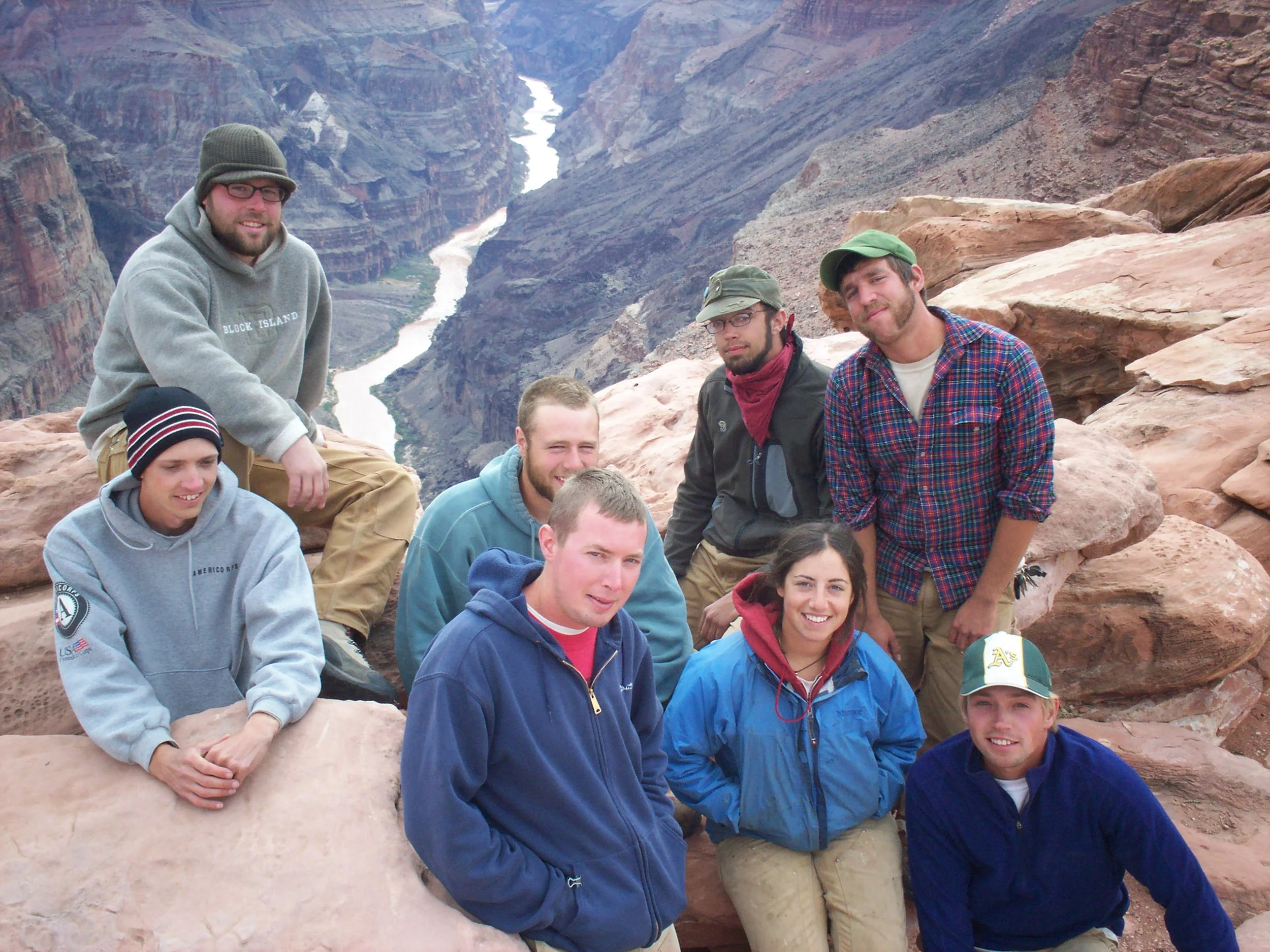 The crew at Toroweap overlook on the Grand Canyon.