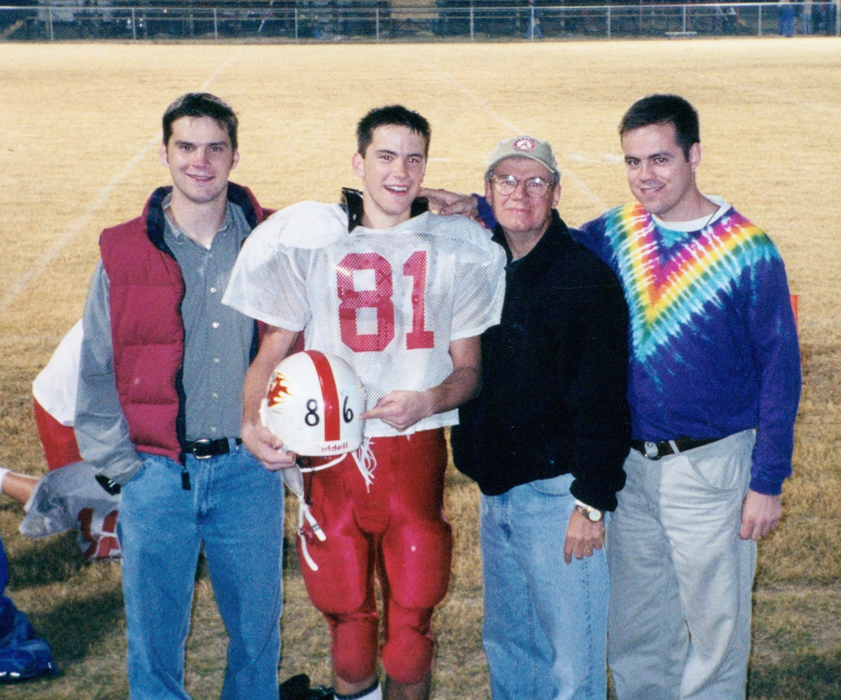 Dad was #86 when he played in high school . . . hence the marked up helmet.