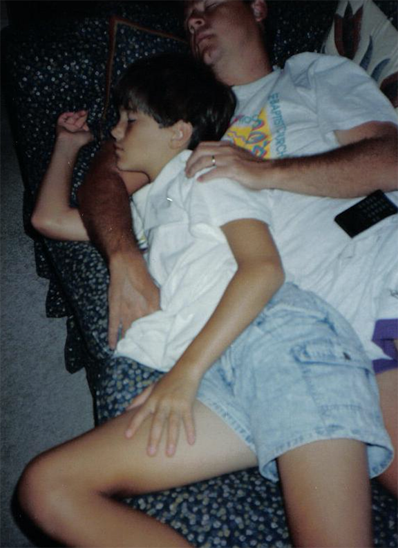 Sneaky mom must have snapped this pic of me and dad napping. Probably 1989 or so...