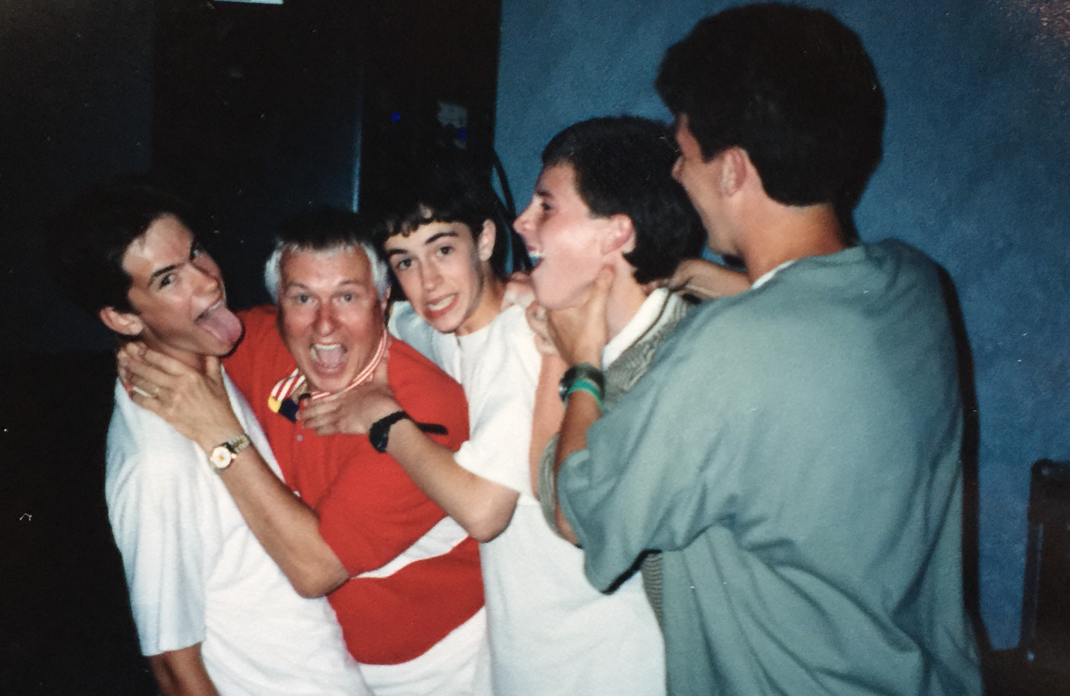 High school boys do weird things. Exhibit A: Here we are pretending to choke each other. And I see we roped internationally acclaimed author and speaker Josh McDowell (red shirt) into the weirdness. I believe this was taken at a big youth conference down in Panama City, Fla.