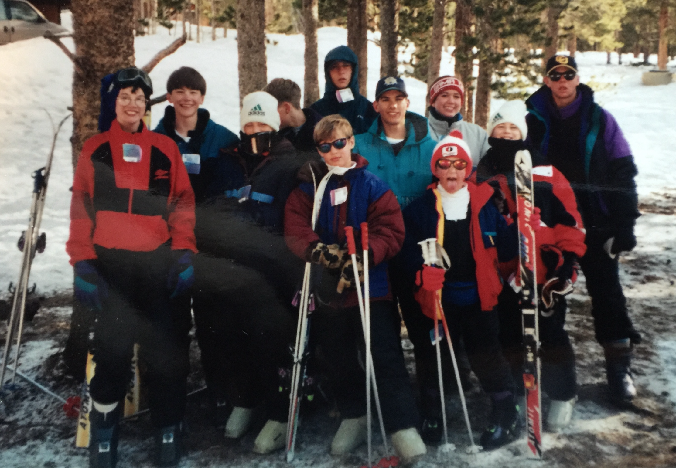 I think this was our first ski trip to Winter Park, Colorado. 1995 maybe? I'm top left, turquoise jacket.
