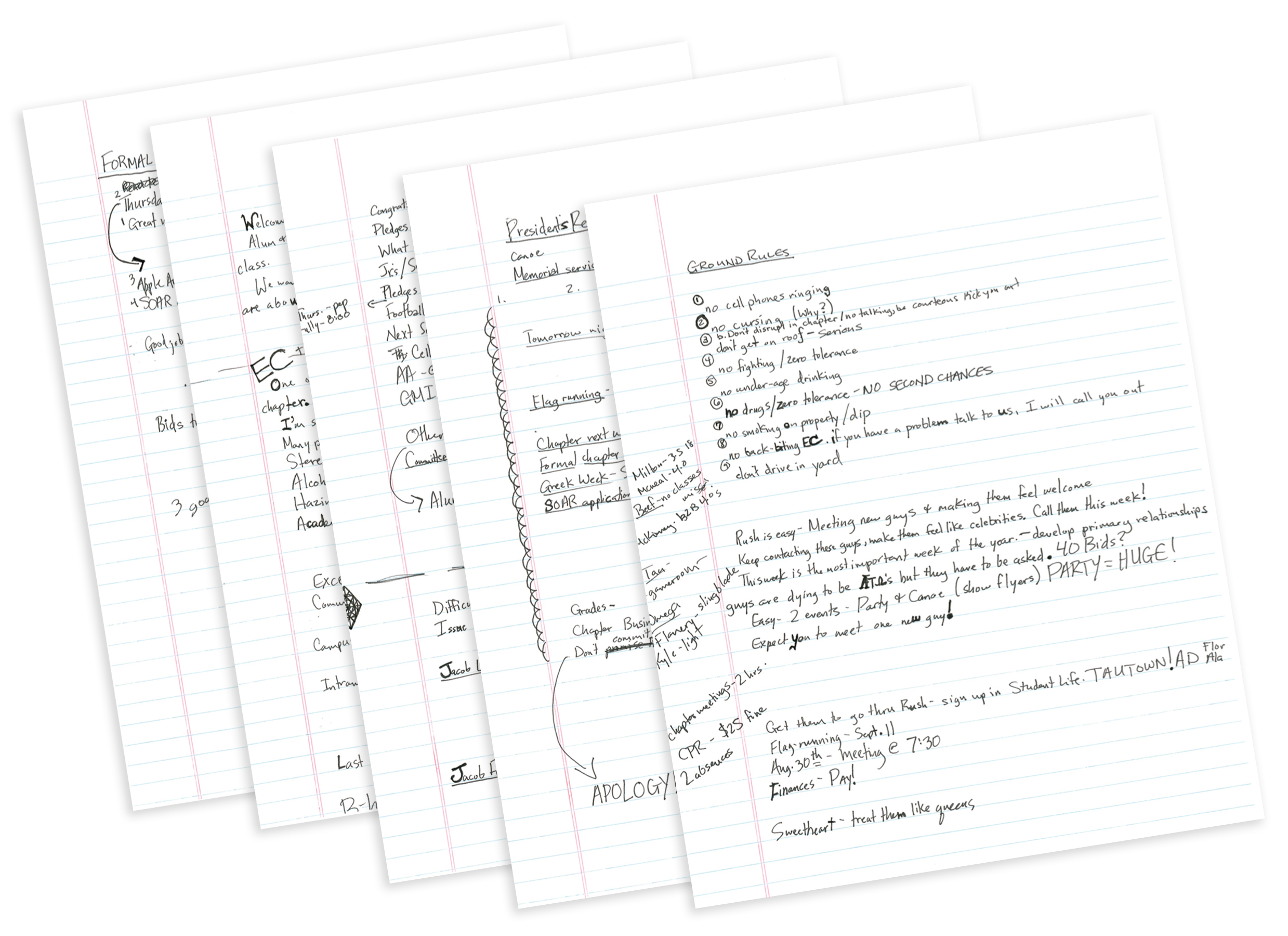 These were my notes as ATO President. Everything was v serious!