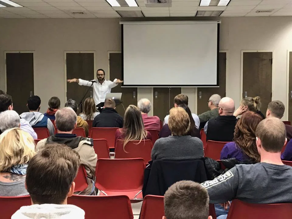 Spoke to a group of undergrads as well as a few folks from the public, courtesy of Counseling Services at the University of North Alabama in Florence.