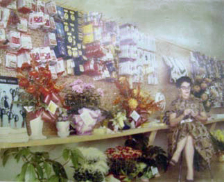 Esther Fox on Opening Day of Esther's Fabrics, 1959.