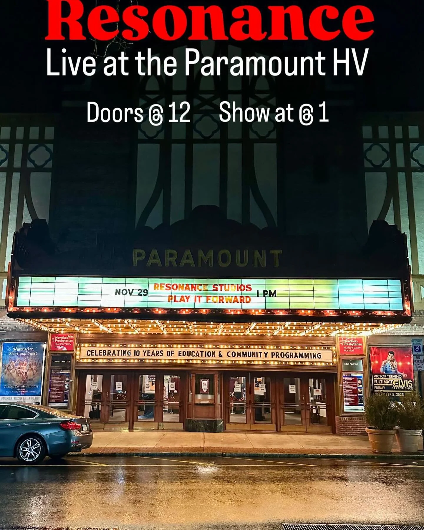 Hello!
Tomorrow will be our first annual &lsquo;Play it Forward,&rsquo; show at the Paramount Theater in Peekskill. I am proud to have worked alongside James Molloy of the Ronald McDonald House for this event. In this collaboration, we have raised 25