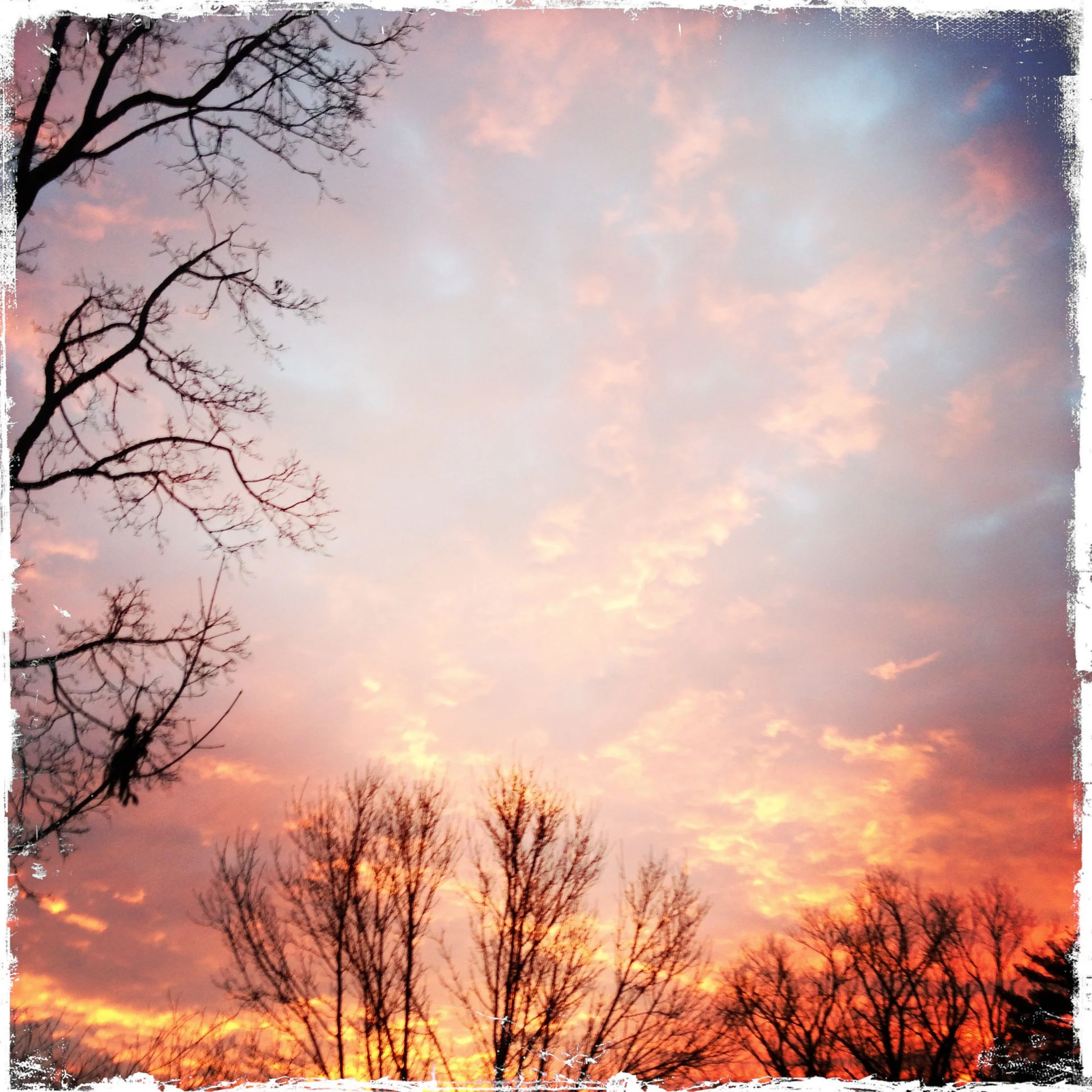 Blazing winter sunset.