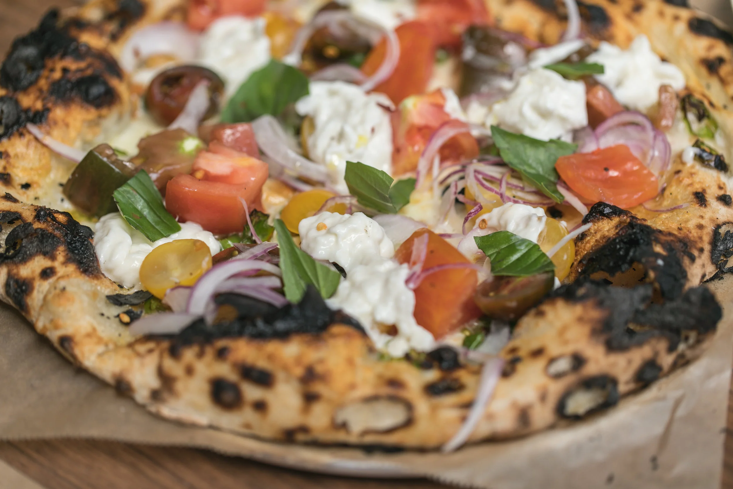 Heirloom Tomato Pizza at L’Amico