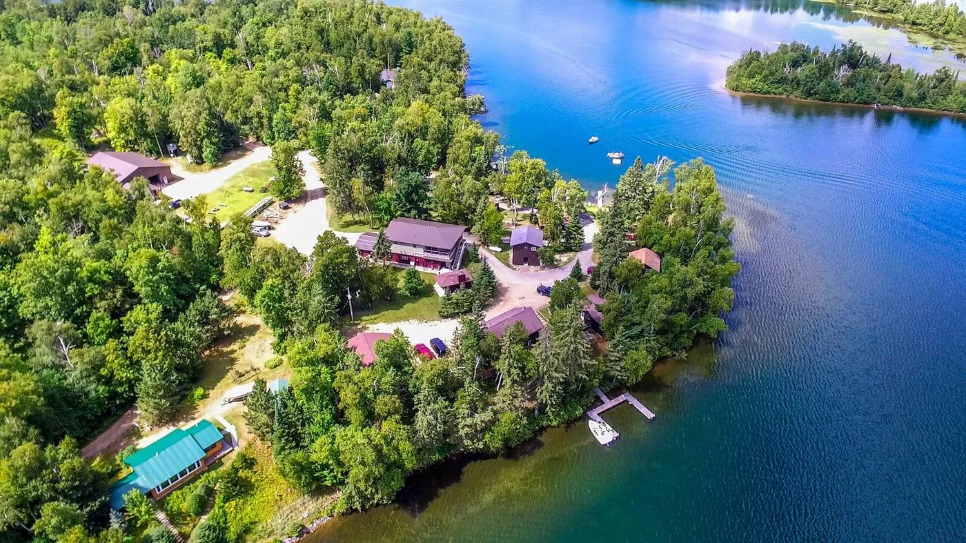 Aerial view of the Birch Bay point on Wabana Lake