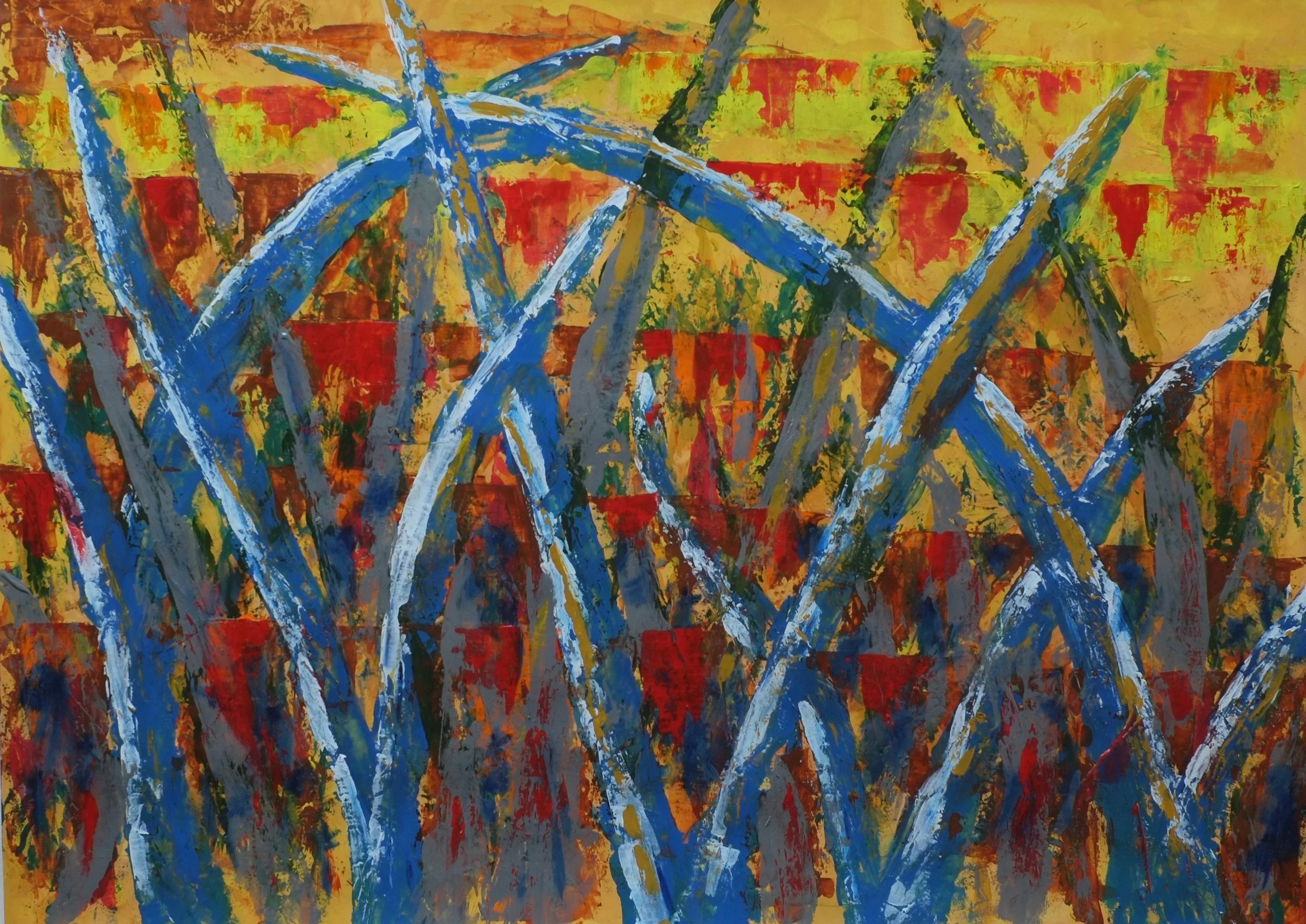 Garden Wall Acrylic on Arches Watercolor Paper, 23X30in