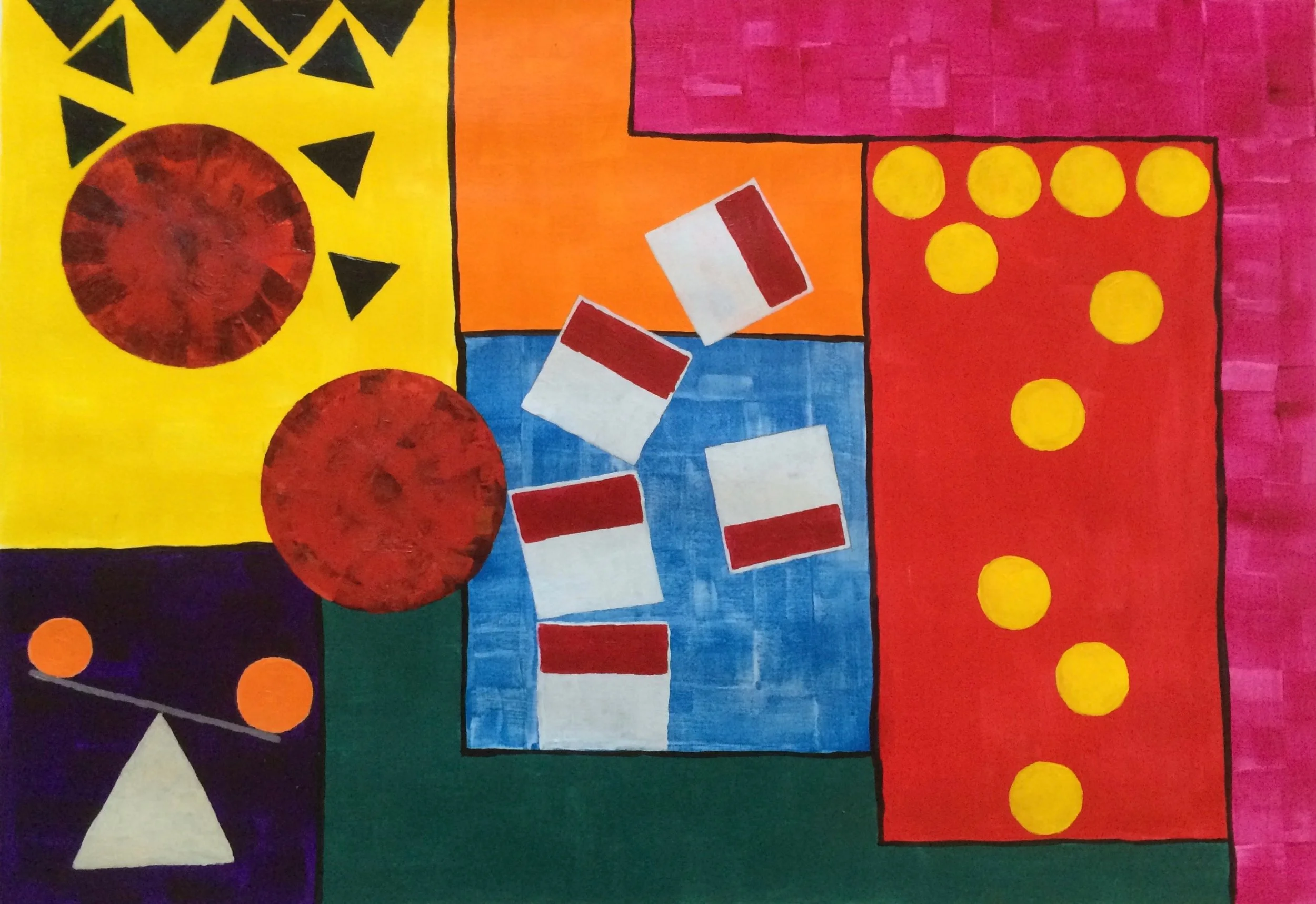 Out of Balance Acrylic and Charcoal on Arches Watercolor Paper, 23X30in
