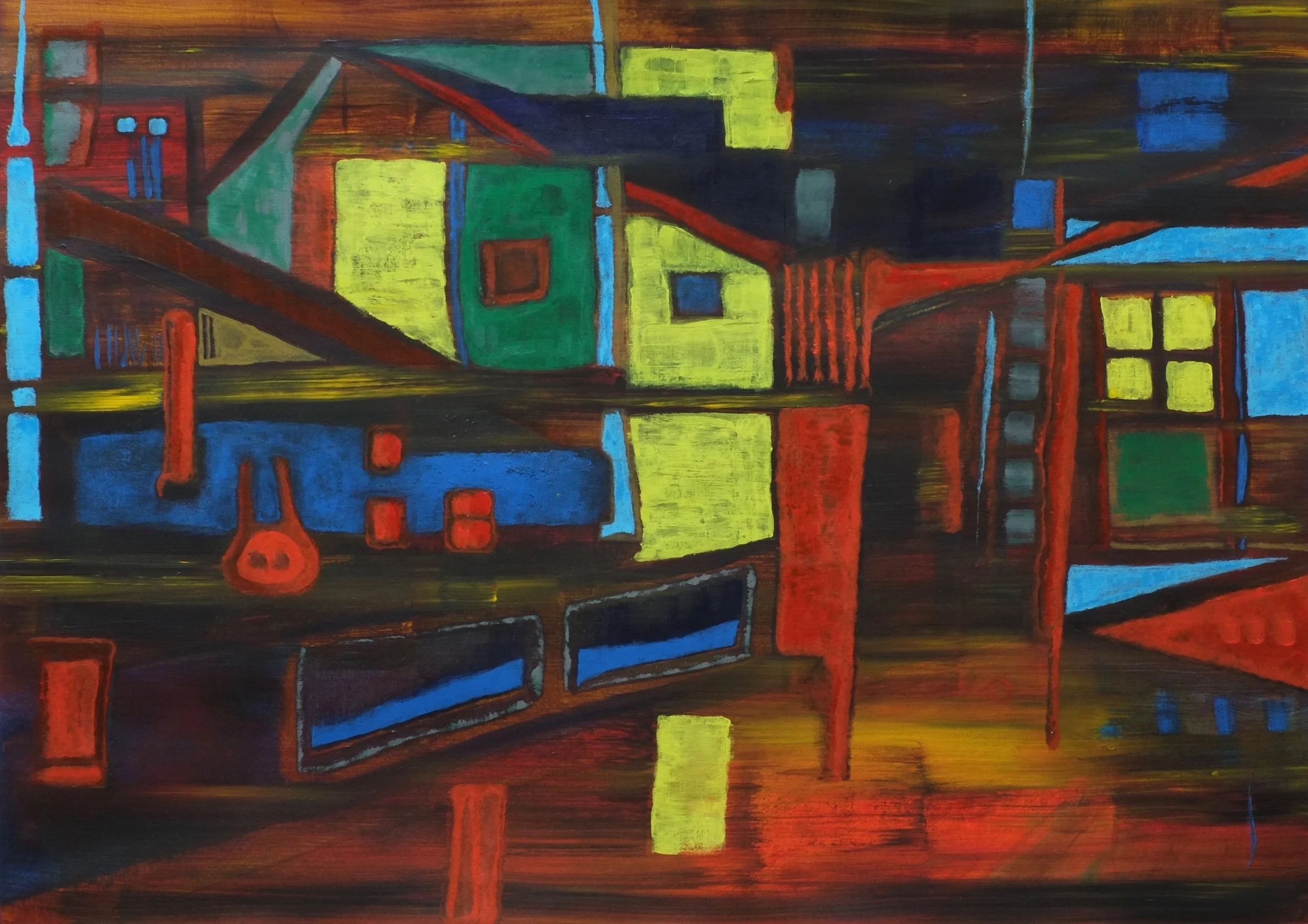 Old Tucson Acrylic on Arches Watercolor Paper, 23X30in