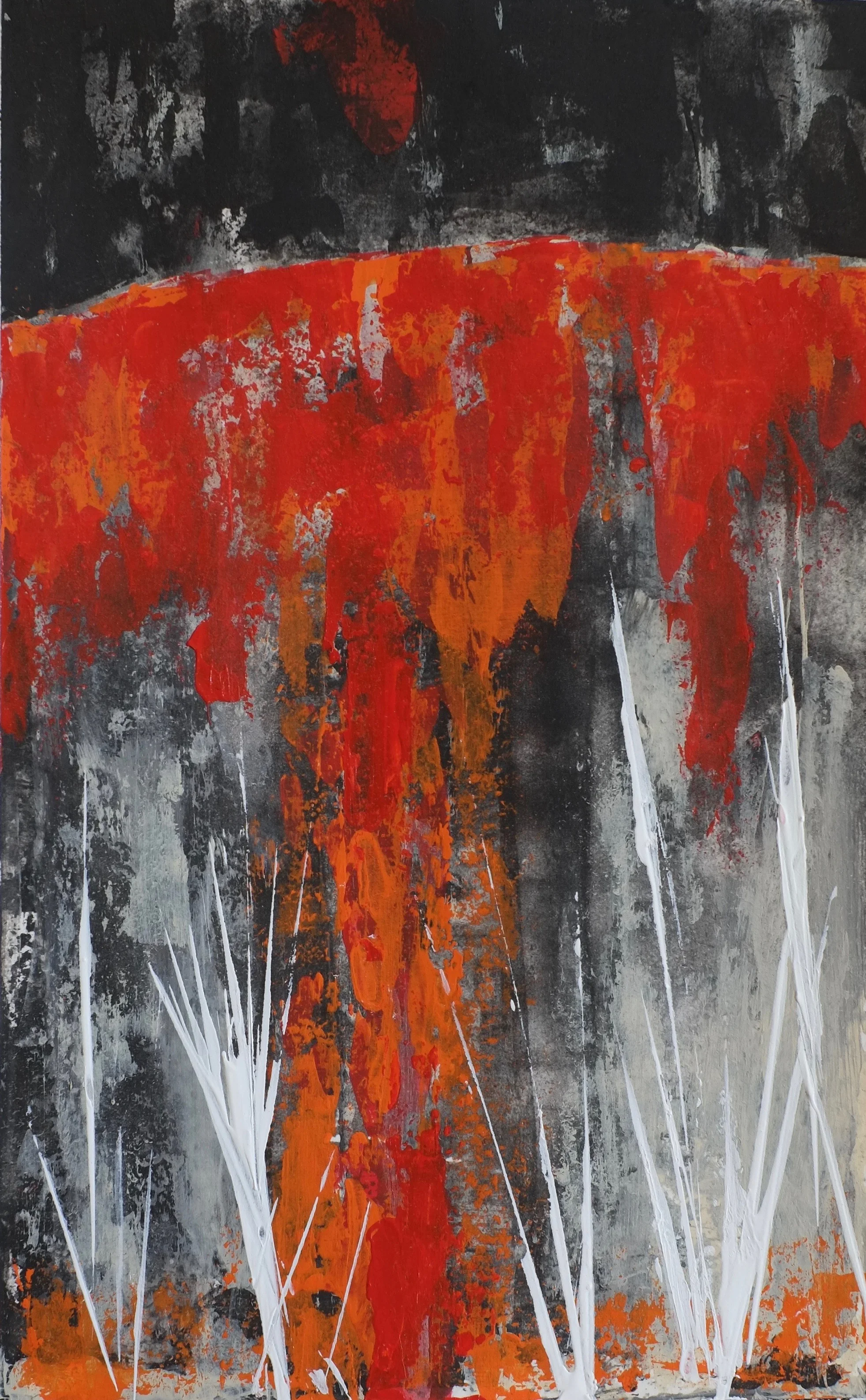 Erupt Acrylic on Watercolor Paper 11X9in (sold)