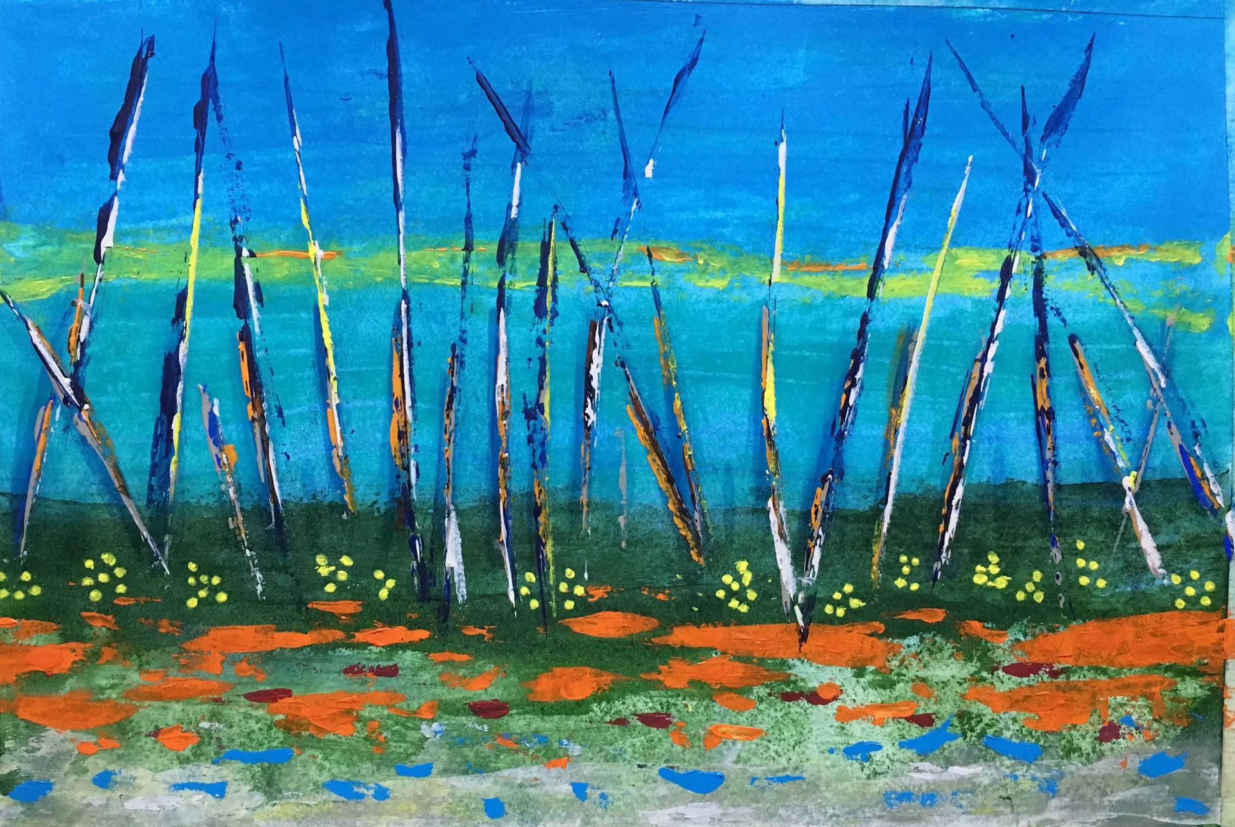 Vacation 2 Acrylic on Watercolor Paper 9X11in (sold)