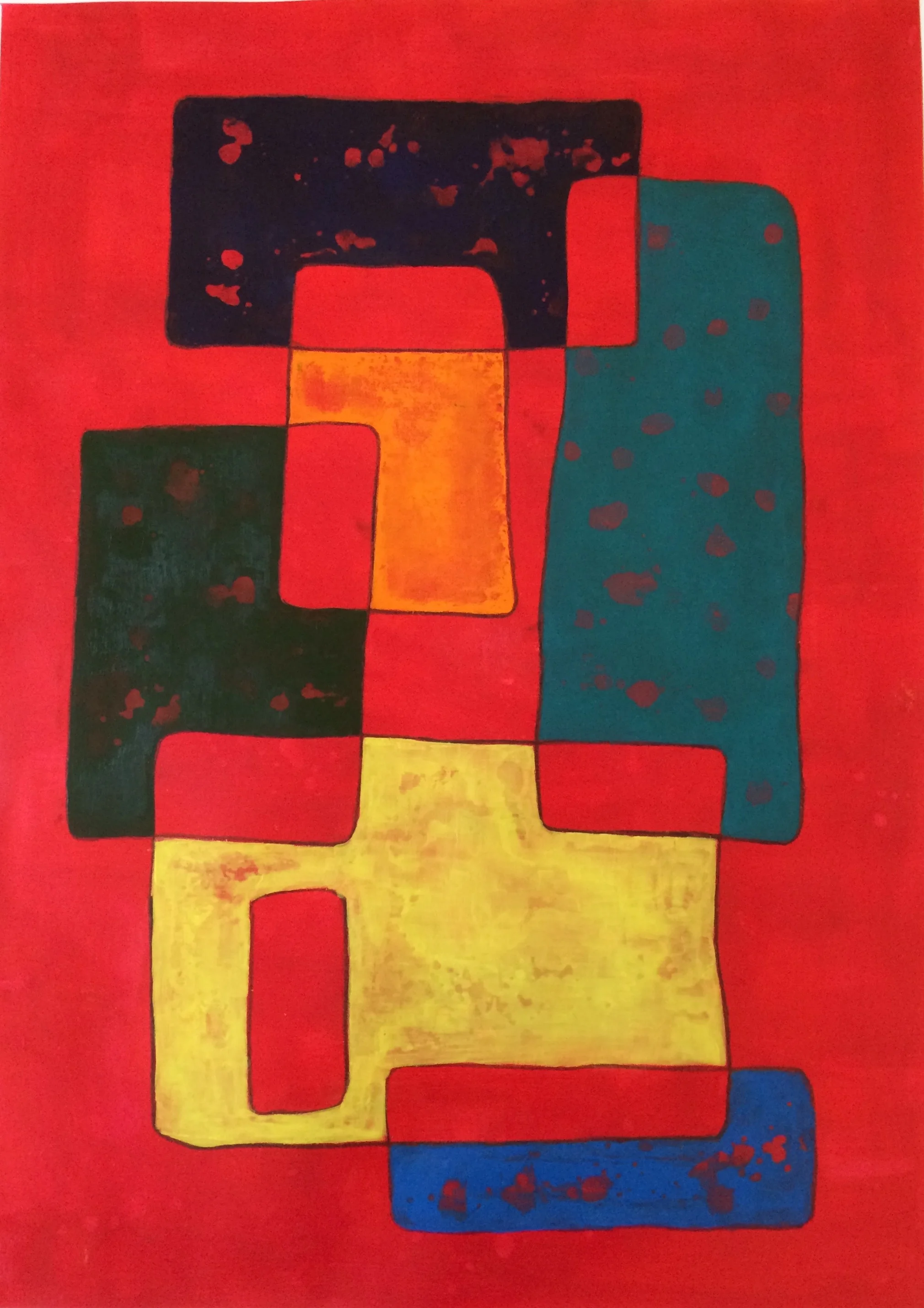 Megalith Acrylic on Watercolor Paper 30X23in (sold)