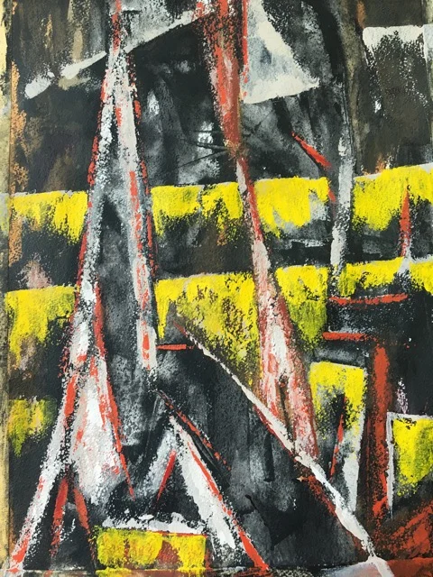 Downtown Monsoo n Acrylic on Heavy Rough Watercolor Paper 24X18in