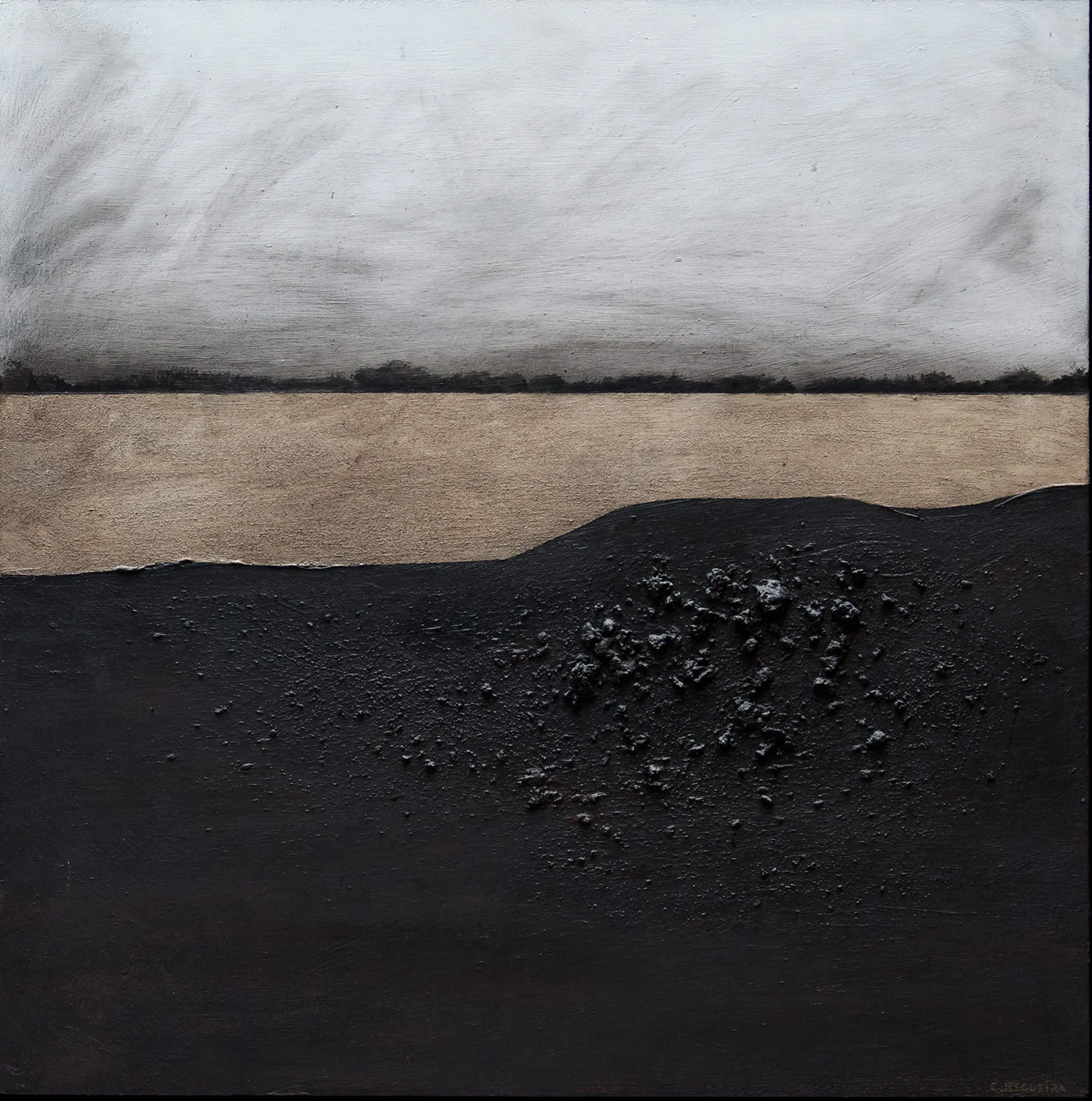 "Paisaje con lago y piedras / Landscape with lake and stones"