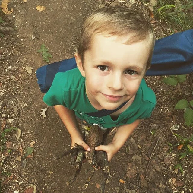 Here is #2, hiking with smaller sticks last fall. I am actually photo-less from our adventure last Friday, because I was happily distracted by all the fun.