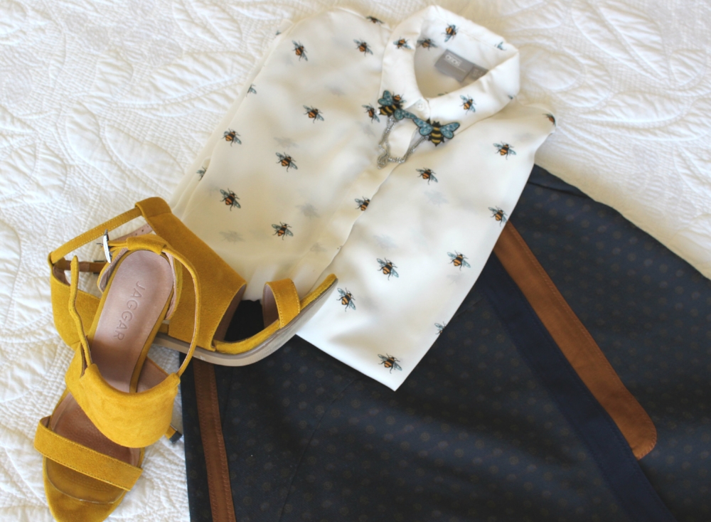 Blouse from Asos, Skirt from Cooper via Madison Rose, shoes from Bnkr, cardigan clips from Cobalt Heights